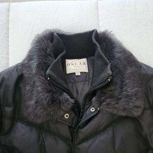 Oscar de la Renta Black Fur Collar Jacket